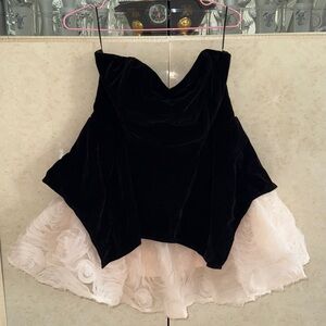 Fashion Nova Black and Cream Mini Dress
